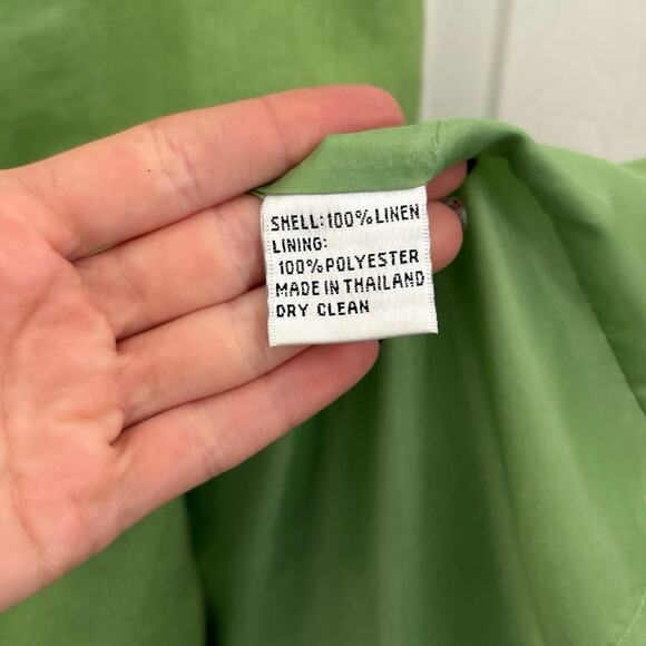 Talbots Spring Green 100% Irish Linen Sheath Dress Size 2 Petite - Picture 8 of 8